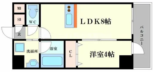 エステムコート大阪福島ルアーナ【2階】の間取り