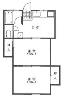 コーポやすむろ【203号室】の間取り