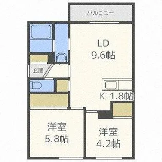 アシルル新川【201号室】の間取り