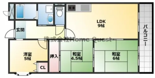 リープハーベン八尾木【5階】の間取り