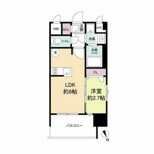 ブランシエスタ千早RJR【5階】の間取り