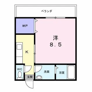 ルートワン矢作【202号室】の間取り