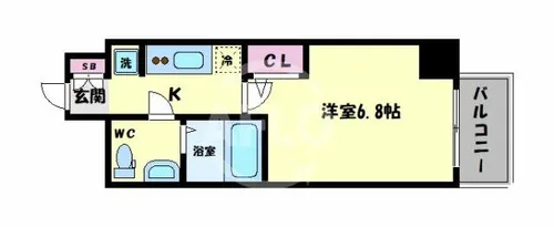ラシュレエグゼ天王寺【9階】の間取り