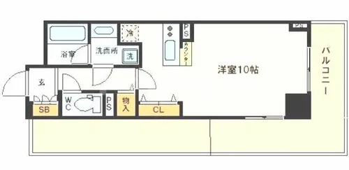 エスリード長堀タワー【9階】の間取り