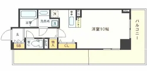 エスリード長堀タワー【9階】の間取り