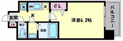 ララプレイス玉造パルク【10階】の間取り