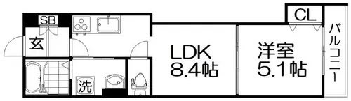 クリエオーレ藤阪東町【2階】の間取り