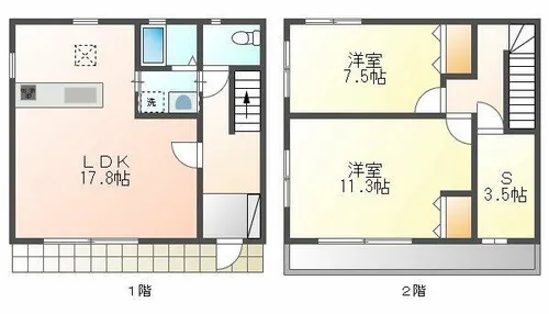 福岡県福岡市東区土井3丁目【タウンハウス】の間取り