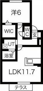 G flat 鳴海【1階】の間取り