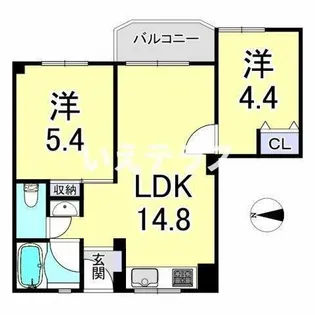 三倉六甲台ライフ【4階】の間取り