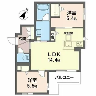 シャーメゾンクレリア【1階】の間取り