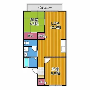 シャトードイワネ22号館【2階】の間取り
