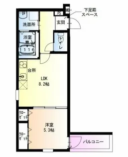 フジパレス花園中央公園南Ⅱ番館【1階】の間取り