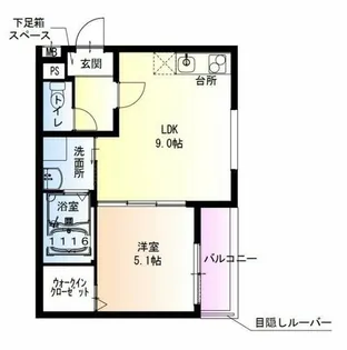 フジパレス花園中央公園南Ⅱ番館【2階】の間取り