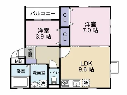 メゾン高田Ⅱ【2階】の間取り