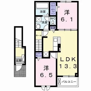 ロータス北泉3【203号室】の間取り