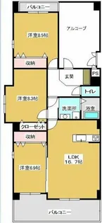 ニューラフィーネ【307号室】の間取り