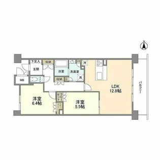 UURコート茨木東中条【2階】の間取り