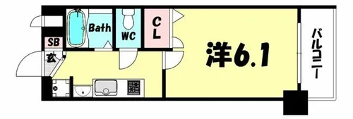 プレサンス神戸プレシャス【2階】の間取り