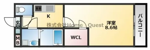 大阪府八尾市東久宝寺2丁目【アパート】の間取り