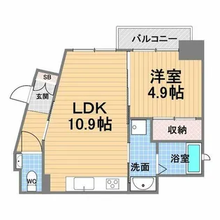 アバンドール甲子園口【6階】の間取り