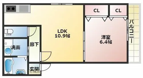 YHS末広町【3階】の間取り