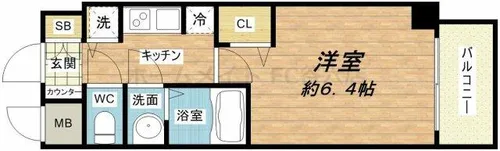 プレサンス谷町リーベ【10階】の間取り
