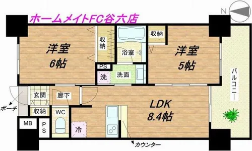 エステムプラザ大手前エヴァース【13階】の間取り