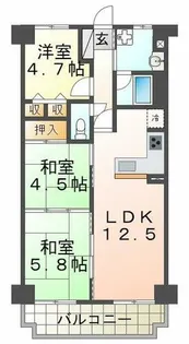 ライオンズマンション鷹取【8階】の間取り