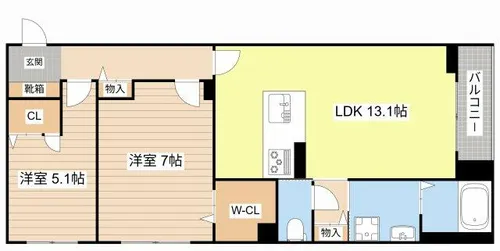 エクセルⅥ【206号室】の間取り