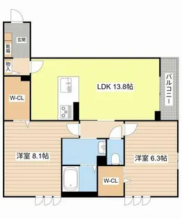 エクセルⅥ【205号室】の間取り
