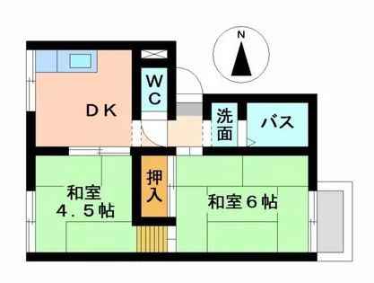 ハイツ都【201号室】の間取り