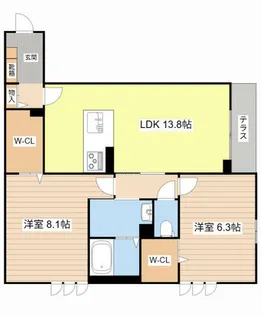 エクセルⅥ【105号室】の間取り