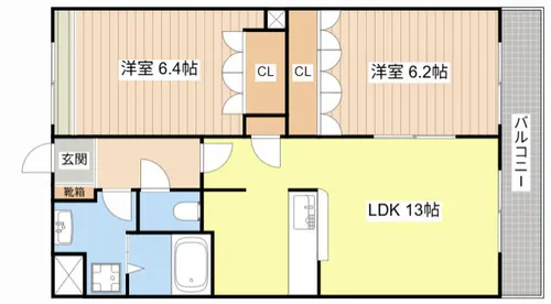 プランドール悠【1階】の間取り