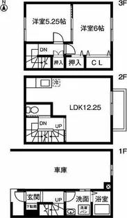 愛知県岡崎市緑丘3丁目【テラスハウス】の間取り