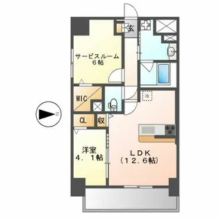 ディセントラフルーリ【7階】の間取り