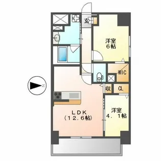 ディセントラフルーリ【9階】の間取り