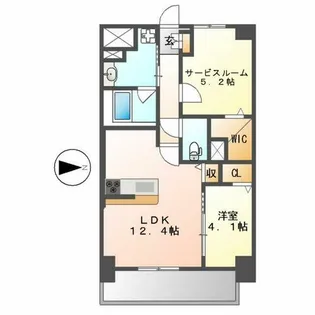 ディセントラフルーリ【7階】の間取り