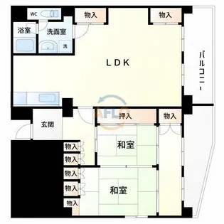 エバービューハイツ【10階】の間取り