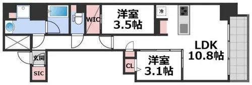 アーバネックス堺筋本町【11階】の間取り