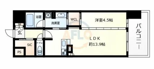 リビオ住吉駅前【13階】の間取り