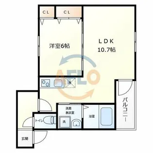 フジパレス遠里小野ウエスト【1階】の間取り