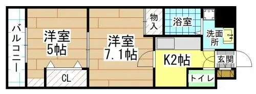 福岡県北九州市小倉北区清水4丁目【マンション】の間取り