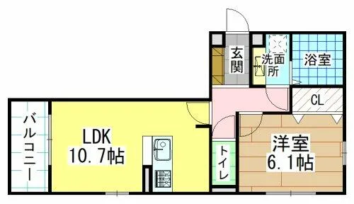 福岡県北九州市小倉北区今町2丁目【アパート】の間取り