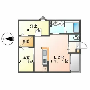 REGALEST草薙町【202号室】の間取り