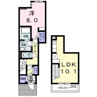 メゾンソレイユ【1階】の間取り
