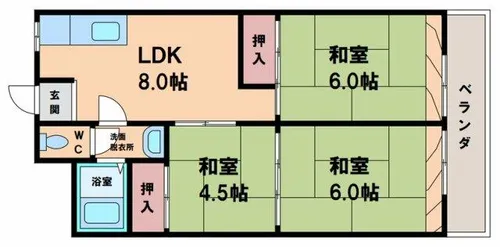 ハイツことぶき【1階】の間取り