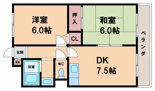 アベニュー西長居【2階】の間取り