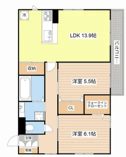 アンソレイエくさつ【1階】の間取り