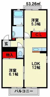 フィールドコート本城Ⅱ B棟【201号室】の間取り